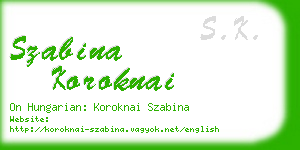 szabina koroknai business card